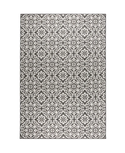 Nicole Miller Patio Country Danica 10-6681-480 Black And Gray 9'2" X 12'5" Area Rug In Black/gray