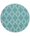 Surya Alfresco Alf-9653 Teal 5'3" Round Area Rug, Indoor/outdoor In Teal