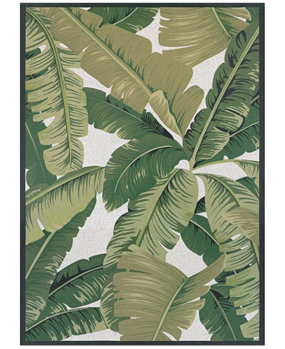 Couristan Dolce Palm Lily Hunter Green-ivory 8'1" X 11'2" Indoor/outdoor Area Rug