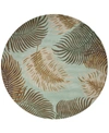 Kas Havana Fern View Round Area Rug, 7'6 X 7'6 In Aqua