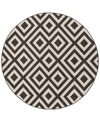 Surya Alfresco Alf-9639 Black 8'9" Round Area Rug, Indoor/outdoor In Black