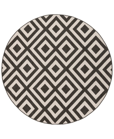 Surya Alfresco Alf-9639 Black 8'9" Round Area Rug, Indoor/outdoor