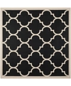 SAFAVIEH COURTYARD CY6914 BLACK AND BEIGE 5'3" X 5'3" SISAL WEAVE SQUARE OUTDOOR AREA RUG