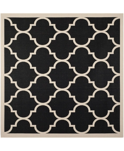 Safavieh Courtyard Cy6914 Black And Beige 5'3" X 5'3" Sisal Weave Square Outdoor Area Rug