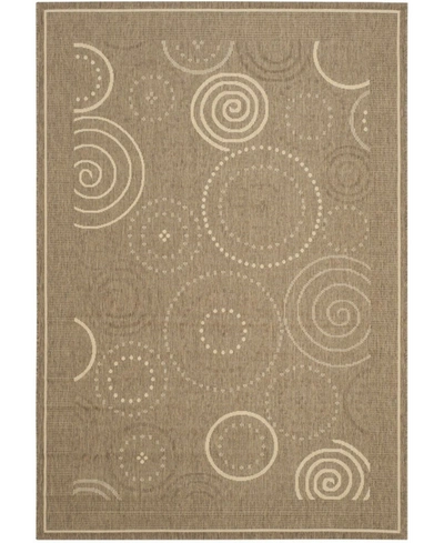 Safavieh Courtyard Cy1906 Brown And Natural 2' X 3'7" Outdoor Area Rug In White