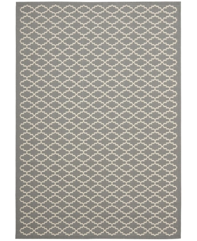 Safavieh Courtyard Cy6919 Anthracite And Beige 5'3" X 7'7" Sisal Weave Outdoor Area Rug In Black