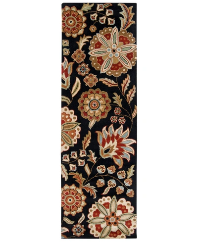 Surya Athena Ath-5017 Black 3' X 12' Runner Area Rug