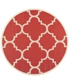 SAFAVIEH COURTYARD CY6243 RED 5'3" X 5'3" SISAL WEAVE ROUND OUTDOOR AREA RUG