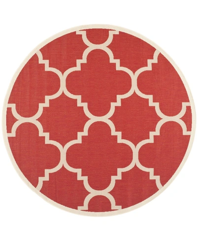 Safavieh Courtyard Cy6243 Red 5'3" X 5'3" Sisal Weave Round Outdoor Area Rug