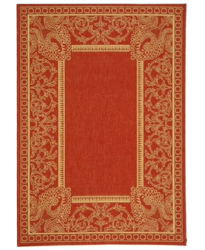 Safavieh Courtyard Cy2965 Red And Natural 5'3" X 7'7" Outdoor Area Rug