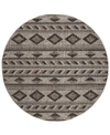SAFAVIEH COURTYARD CY8529 GRAY AND BLACK 6'7" X 6'7" ROUND OUTDOOR AREA RUG