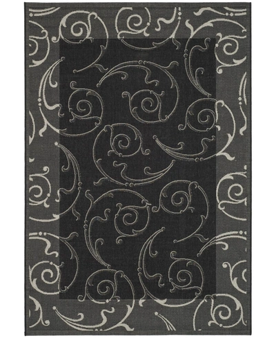 Safavieh Courtyard Cy2665 Black And Sand 2'3" X 14' Runner Outdoor Area Rug