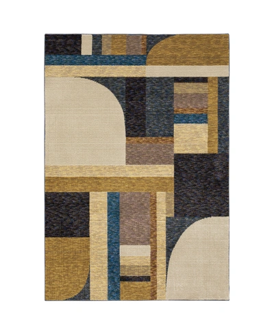 Jhb Design Deco Pzz01 5'3" X 7'3" Area Rug In Gold-tone