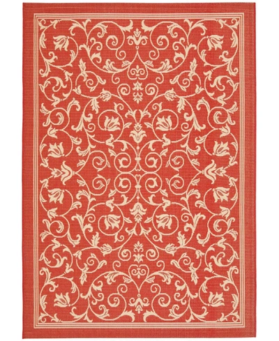 Safavieh Courtyard Cy2098 Red And Natural 2'7" X 5' Outdoor Area Rug