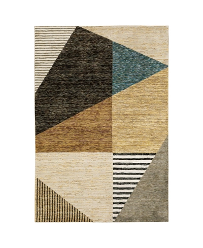 Jhb Design Deco Pzz10 5'3" X 7'3" Area Rug In Gold-tone