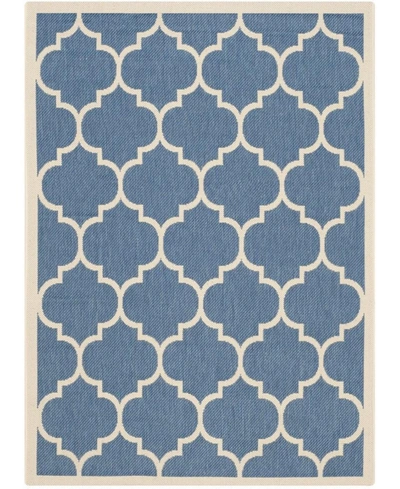 Safavieh Courtyard Cy6914 Blue And Beige 4' X 5'7" Outdoor Area Rug