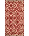 SAFAVIEH COURTYARD CY6550 RED AND CREME 2'7" X 5' SISAL WEAVE OUTDOOR AREA RUG