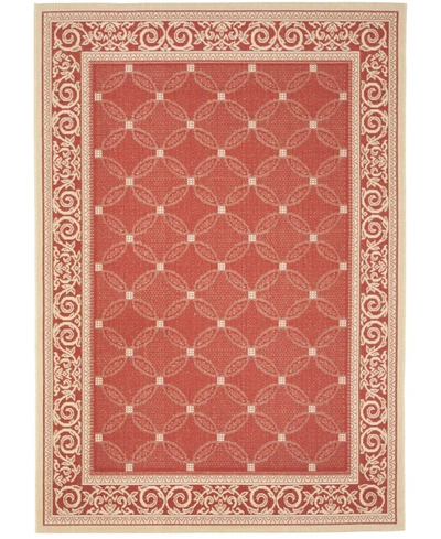 Safavieh Courtyard Cy1502 Red And Natural 2'7" X 5' Outdoor Area Rug