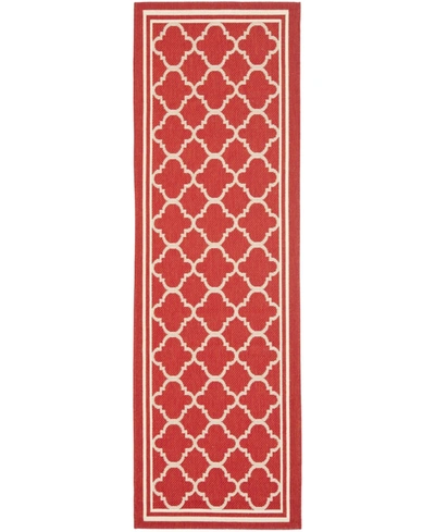 Safavieh Courtyard Cy6918 Red And Bone 2'3" X 16' Runner Outdoor Area Rug