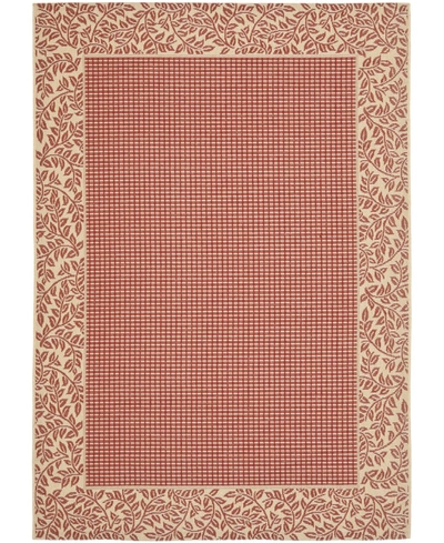 Safavieh Courtyard Cy0727 Red And Natural 2'7" X 5' Outdoor Area Rug