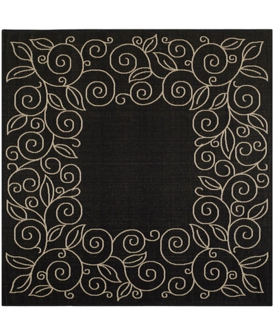 Safavieh Courtyard Cy5139 Black And Beige 7'10" X 7'10" Square Outdoor Area Rug