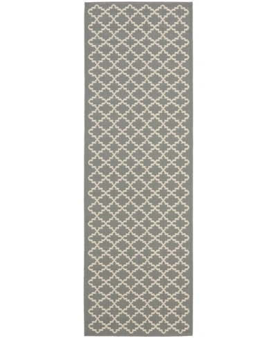Safavieh Courtyard Cy6919 Anthracite And Beige 2'3" X 14' Sisal Weave Runner Outdoor Area Rug In Black