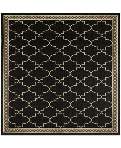 Safavieh Courtyard Cy5142 Black And Beige 7'10" X 7'10" Sisal Weave Square Outdoor Area Rug