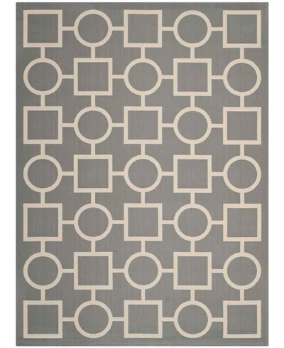 Safavieh Courtyard Cy6925 Anthracite And Beige 9' X 12' Sisal Weave Outdoor Area Rug In Black