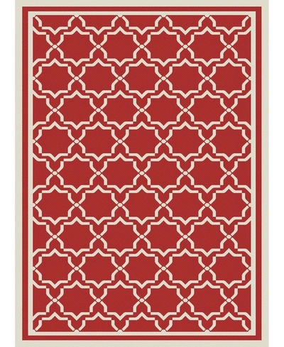 Safavieh Courtyard Cy6916 Red And Bone 9' X 12' Outdoor Area Rug