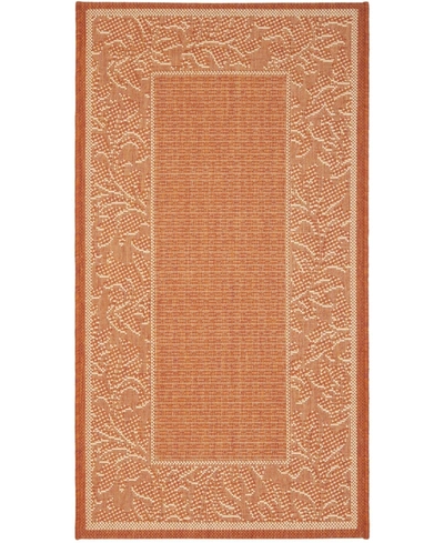 Safavieh Courtyard Cy2666 Terracotta And Natural 2'7" X 5' Sisal Weave Outdoor Area Rug In Red