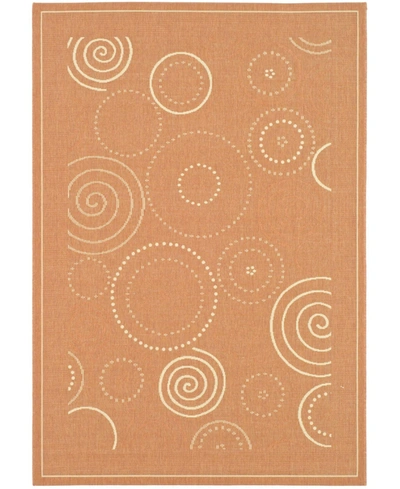 Safavieh Courtyard Cy1906 Terracotta And Natural 4' X 5'7" Outdoor Area Rug