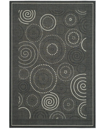 Safavieh Courtyard Cy1906 Black And Sand 7'10" X 7'10" Square Outdoor Area Rug