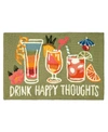 Liora Manne Frontporch Happy Drinks 2'6" X 4' Outdoor Area Rug In Green