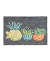 Liora Manne Frontporch Happy Plant 2' X 3' Outdoor Area Rug In Navy