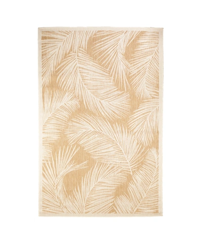 Liora Manne Carmel Fronds 7'10" X 9'10" Outdoor Area Rug In Sand