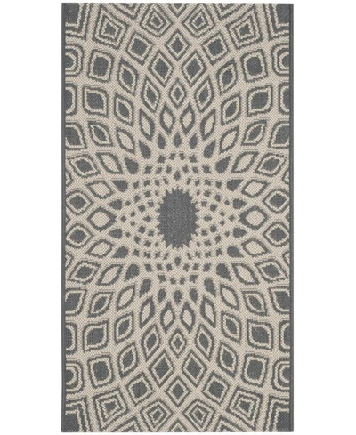 Safavieh Courtyard Cy6616 Anthracite And Beige 2' X 3'7" Sisal Weave Outdoor Area Rug In Black