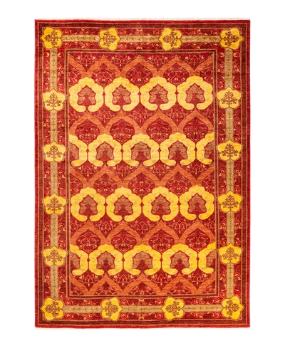 Adorn Hand Woven Rugs Arts Crafts M1675 6' X 9' Area Rug In Red