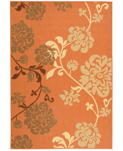 Safavieh Courtyard Cy4027 Terra Natural And Brown 5'3" X 7'7" Outdoor Area Rug In White