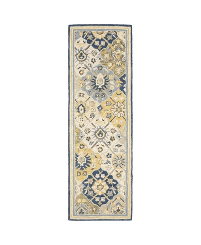 Jhb Design Alfresco 28406 Blue 2'6" X 8' Runner Rug In Ivory