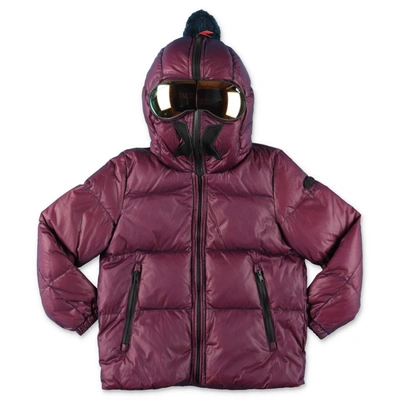 Ai Riders On The Storm Kids'  Piumino Bordeaux In Nylon Con Cappuccio