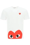 Comme Des Garçons Play Comme Des Garcons Play Heart Printed Crewneck T In White (white)