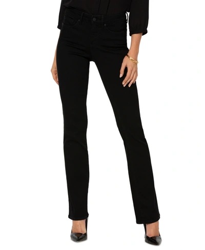 Nydj Barbara Bootcut High-rise Tummy-control Denim Jeans In Black