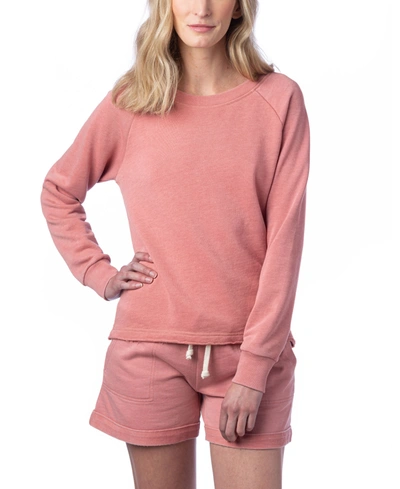 Alternative Apparel Women's Lazy Day Pullover Sweatshirt In Rose Bloom