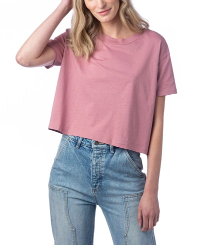Alternative Apparel Women's Go-to Headliner Cropped T-shirt In Whiskey Rose