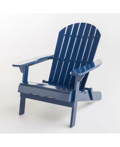 Noble House Hanlee Folding Adirondack Chair In Navy