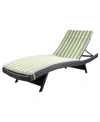 NOBLE HOUSE SALEM OUTDOOR CHAISE LOUNGE WITH STRIPE CUSHION