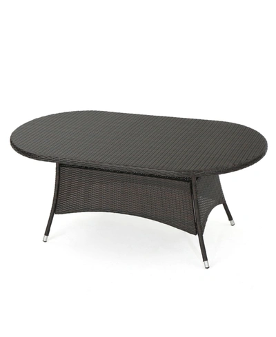 Noble House Sambrera Outdoor Oval Dining Table In Gray