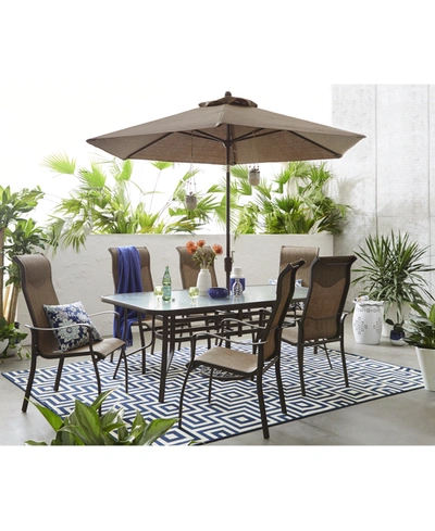 Furniture Oasis Outdoor Aluminum 7-pc. Dining Set (84" X 42" Dining Table And 6 Dining Chairs), Created For Ma