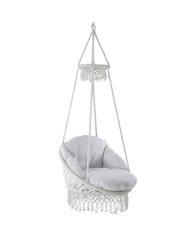 Vivere Macrame Hanging Chair In White
