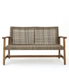 Noble House Hampton Outdoor Loveseat In Gray